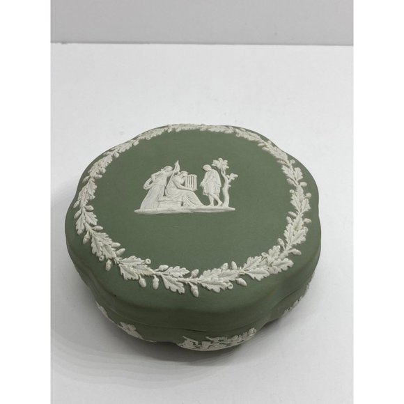 Vintage Wedgewood green ashtray trinket dish container with 2 dishes - Picture 1 of 7